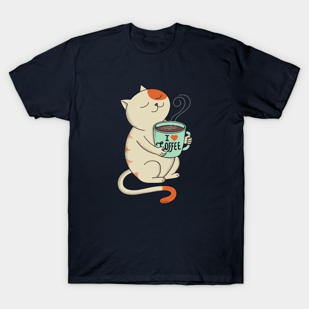 Cat and Coffee T-Shirt by coffeeman